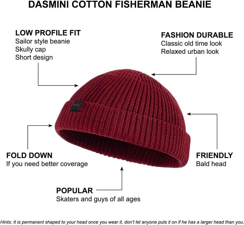 DASMINI Fisherman Beanie Hats for Men Women,Knit Trawler Skull Cap,Watch Cap,Spring Fall Winter Warm Short Hats - Image 4